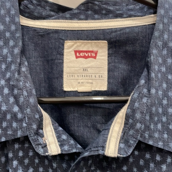 VINTAGE! Levi’s XXL Navy Western Snap Up Long Sleeved Shirt - Picture 2 of 10
